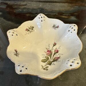 Rosenthal Floral Cream and Gold Bowl